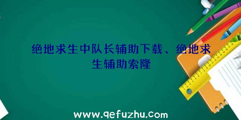 绝地求生中队长辅助下载、绝地求生辅助索隆