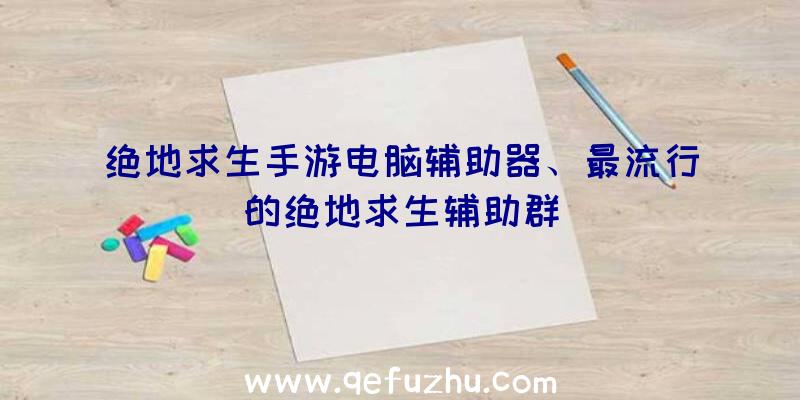 绝地求生手游电脑辅助器、最流行的绝地求生辅助群