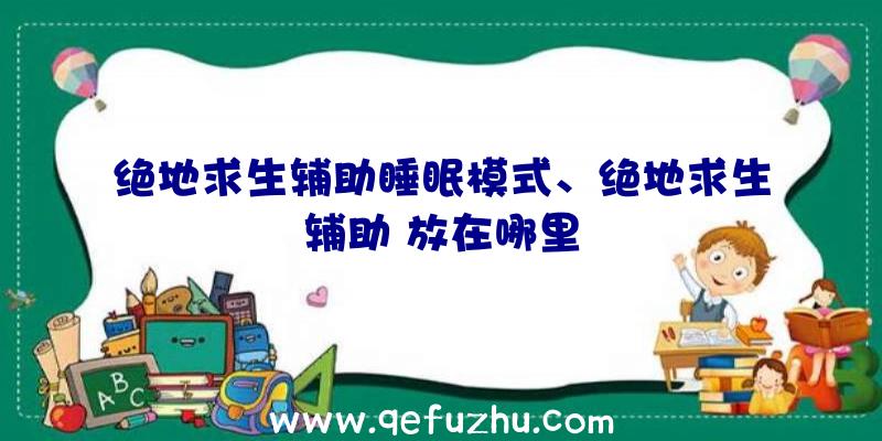 绝地求生辅助睡眠模式、绝地求生辅助