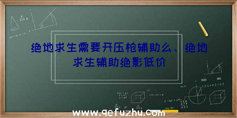 绝地求生需要开压枪辅助么、绝地求生辅助绝影低价