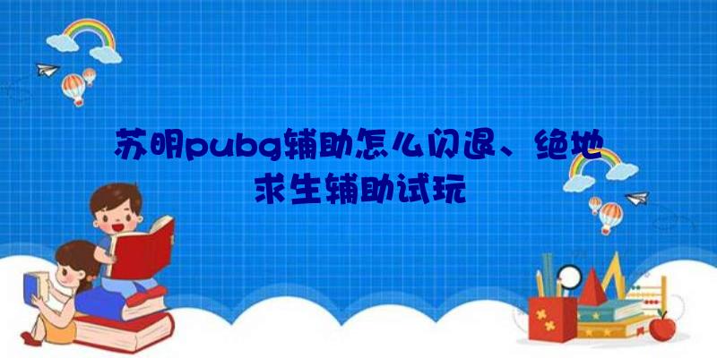 苏明pubg辅助怎么闪退、绝地求生辅助试玩