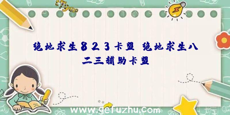 绝地求生823卡盟、绝地求生八二三辅助卡盟