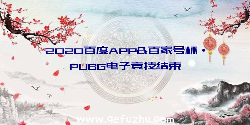 2020百度APP&百家号杯·PUBG电子竞技结束