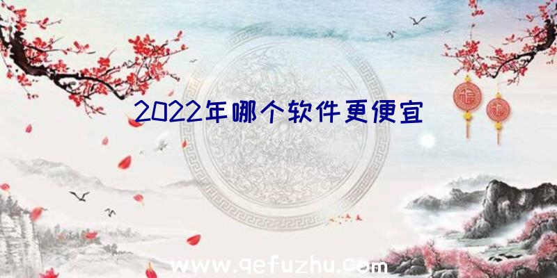 2022年哪个软件更便宜