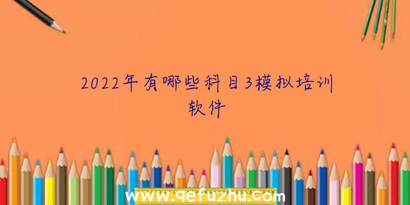 2022年有哪些科目3模拟培训软件