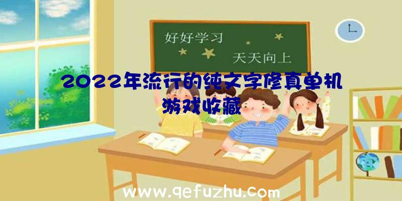 2022年流行的纯文字修真单机游戏收藏