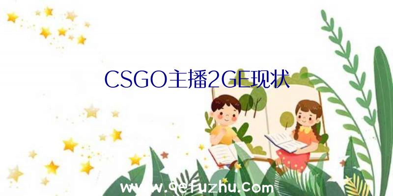 CSGO主播2GE现状