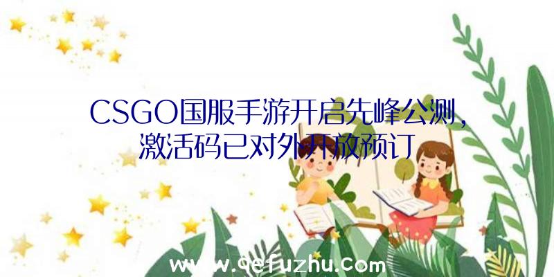 CSGO国服手游开启先峰公测,激活码已对外开放预订