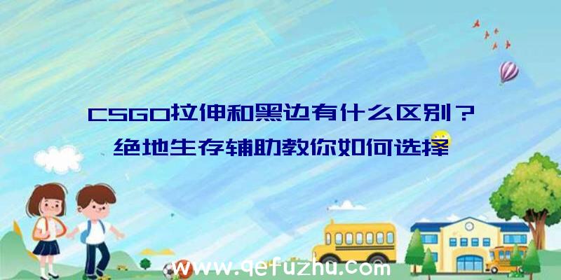 CSGO拉伸和黑边有什么区别？绝地生存辅助教你如何选择