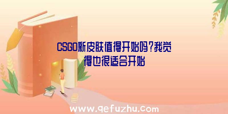 CSGO新皮肤值得开始吗？我觉得也很适合开始