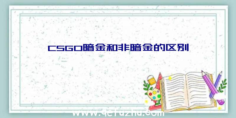 CSGO暗金和非暗金的区别