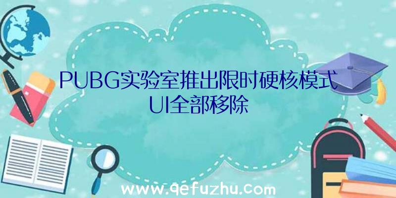 PUBG实验室推出限时硬核模式UI全部移除