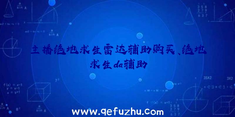 主播绝地求生雷达辅助购买、绝地求生da辅助