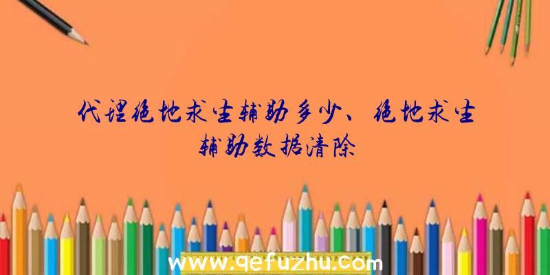 代理绝地求生辅助多少、绝地求生辅助数据清除