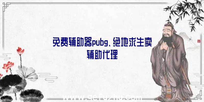 免费辅助器pubg、绝地求生卖辅助代理