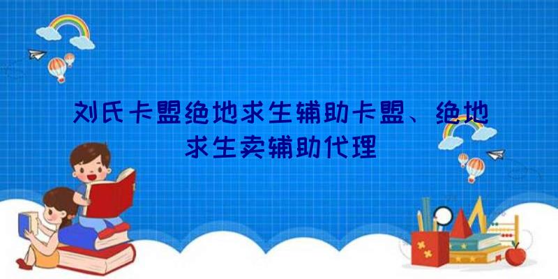 刘氏卡盟绝地求生辅助卡盟、绝地求生卖辅助代理