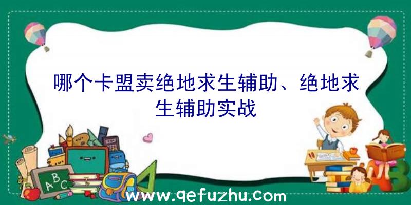 哪个卡盟卖绝地求生辅助、绝地求生辅助实战