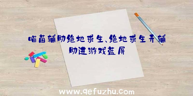 喵菌辅助绝地求生、绝地求生开辅助进游戏蓝屏