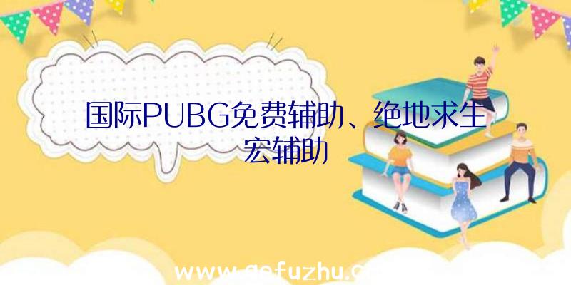 国际PUBG免费辅助、绝地求生宏辅助