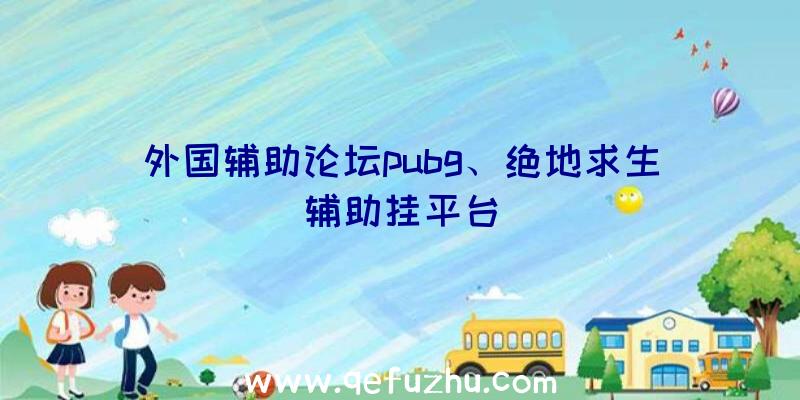 外国辅助论坛pubg、绝地求生辅助挂平台