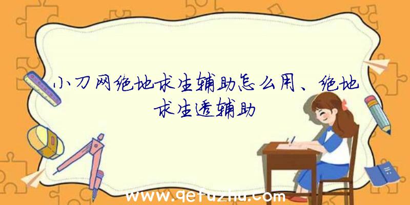 小刀网绝地求生辅助怎么用、绝地求生透辅助