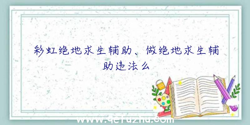 彩虹绝地求生辅助、做绝地求生辅助违法么