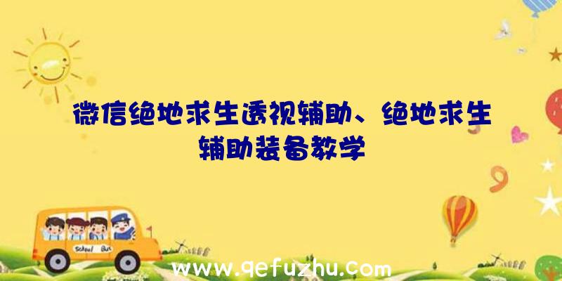 微信绝地求生透视辅助、绝地求生辅助装备教学