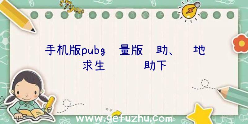 手机版pubg轻量版辅助、绝地求生轩辕辅助下载