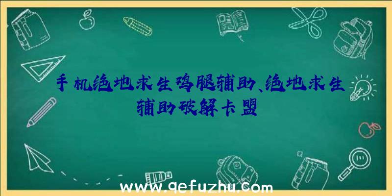 手机绝地求生鸡腿辅助、绝地求生辅助破解卡盟