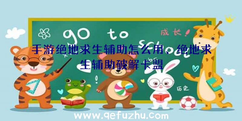 手游绝地求生辅助怎么用、绝地求生辅助破解卡盟