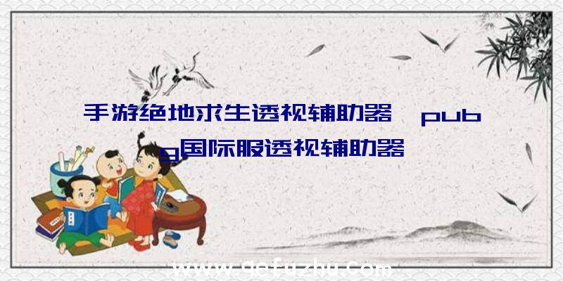 手游绝地求生透视辅助器、pubg国际服透视辅助器