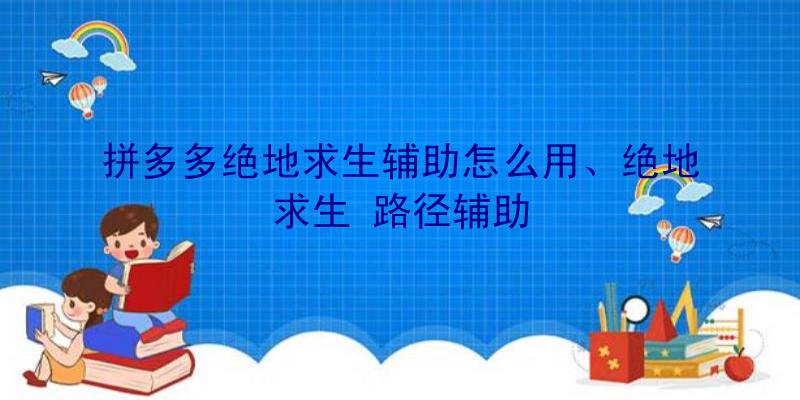 拼多多绝地求生辅助怎么用、绝地求生