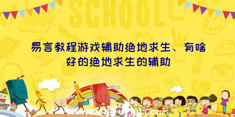 易言教程游戏辅助绝地求生、有啥好的绝地求生的辅助