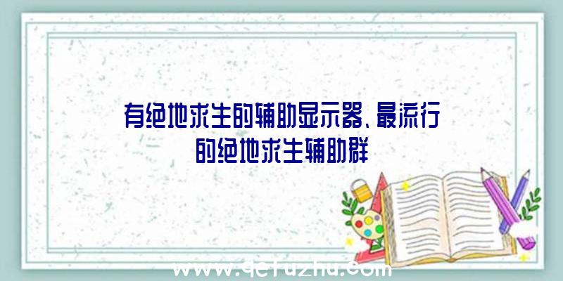 有绝地求生的辅助显示器、最流行的绝地求生辅助群