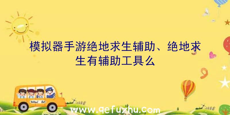 模拟器手游绝地求生辅助、绝地求生有辅助工具么