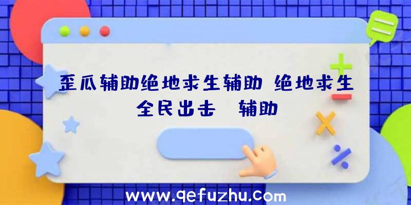 歪瓜辅助绝地求生辅助、绝地求生全民出击pc辅助