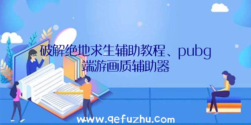 破解绝地求生辅助教程、pubg端游画质辅助器