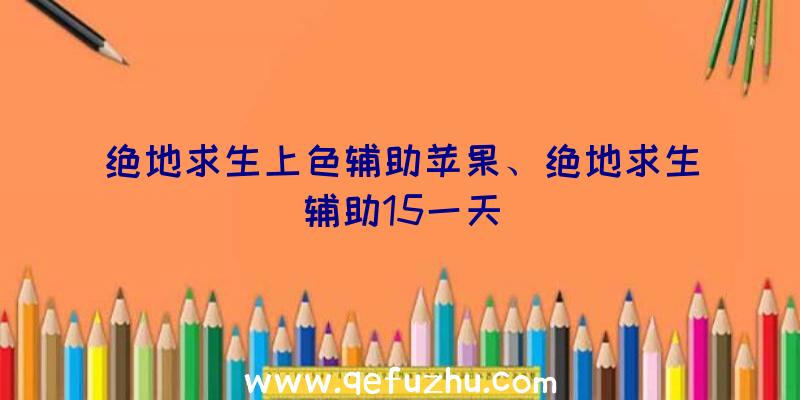 绝地求生上色辅助苹果、绝地求生辅助15一天