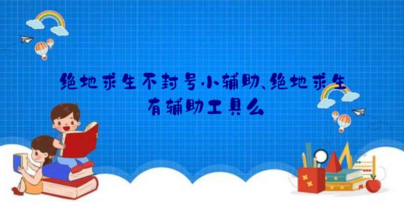 绝地求生不封号小辅助、绝地求生有辅助工具么