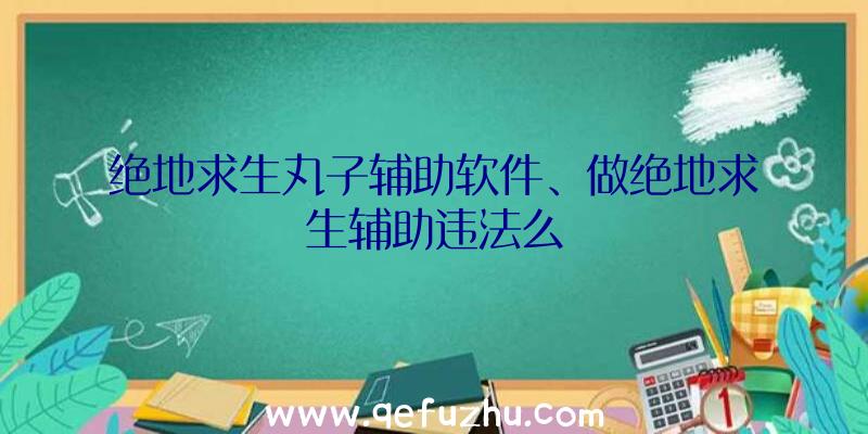 绝地求生丸子辅助软件、做绝地求生辅助违法么