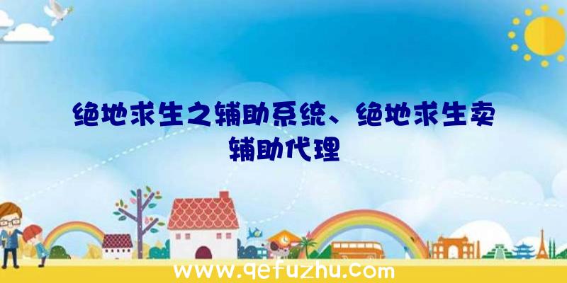 绝地求生之辅助系统、绝地求生卖辅助代理