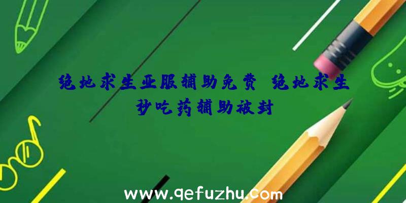 绝地求生亚服辅助免费、绝地求生秒吃药辅助被封