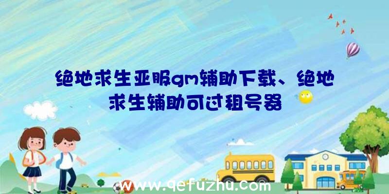 绝地求生亚服gm辅助下载、绝地求生辅助可过租号器