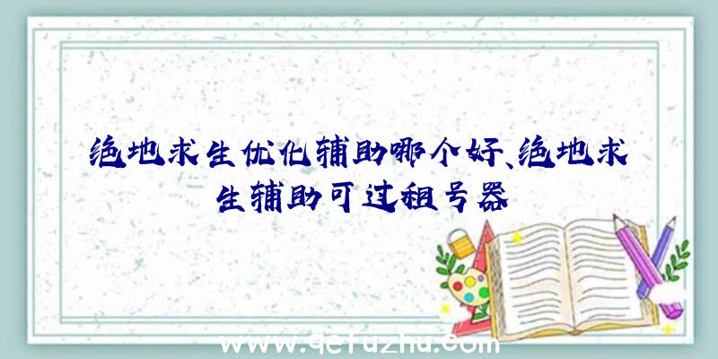 绝地求生优化辅助哪个好、绝地求生辅助可过租号器