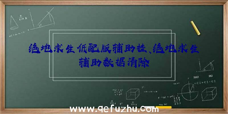 绝地求生低配版辅助挂、绝地求生辅助数据清除