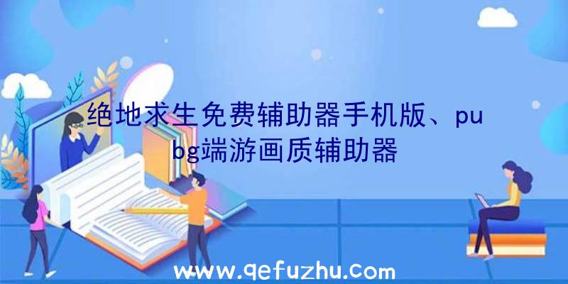 绝地求生免费辅助器手机版、pubg端游画质辅助器