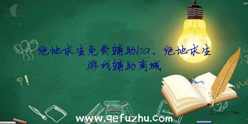 绝地求生免费辅助ba、绝地求生游戏辅助商城