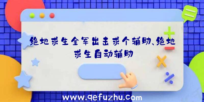 绝地求生全军出击求个辅助、绝地求生自动辅助