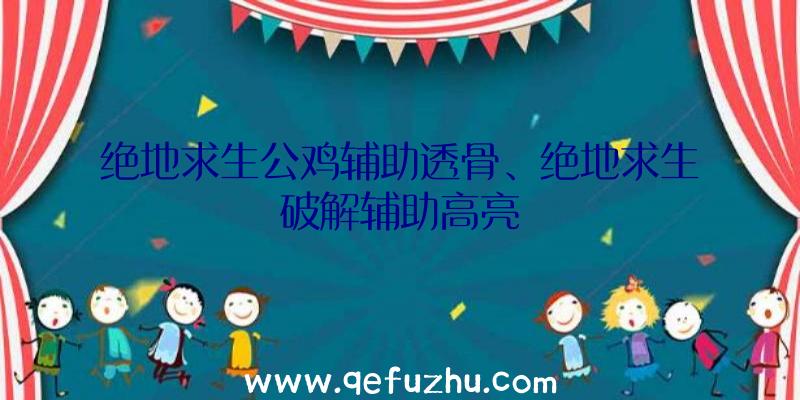 绝地求生公鸡辅助透骨、绝地求生破解辅助高亮