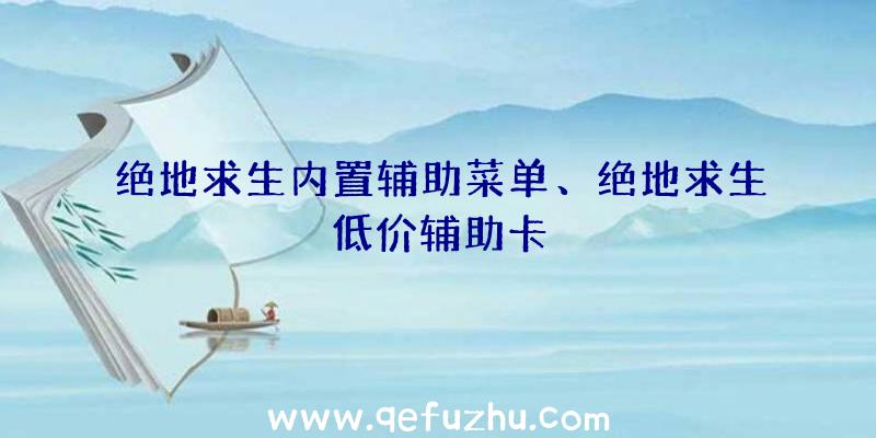 绝地求生内置辅助菜单、绝地求生低价辅助卡